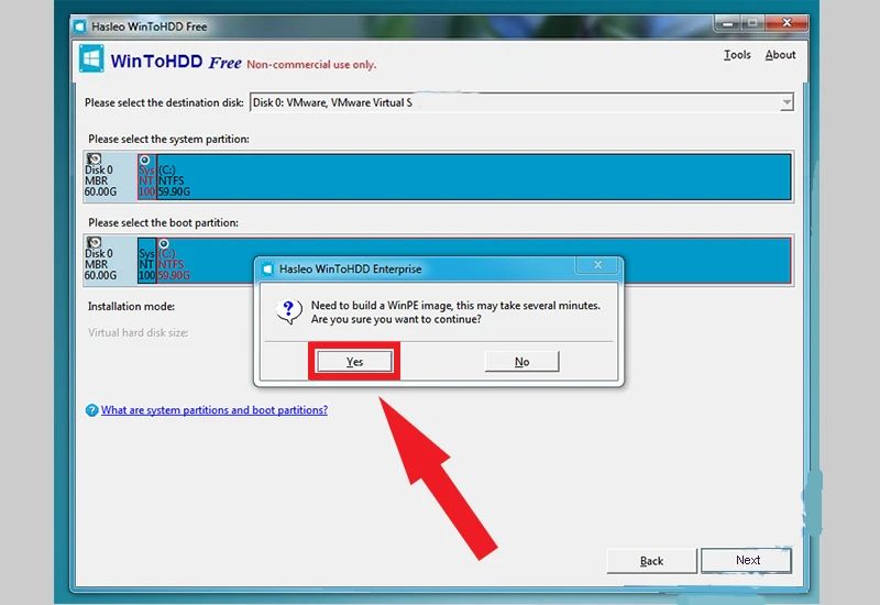 Chọn ổ đĩa cài đặt