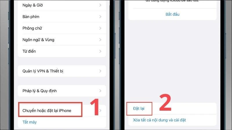 Khôi phục cài đặt gốc trên iPhone