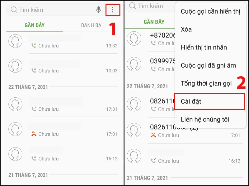 Cài đặt chờ cuộc gọi