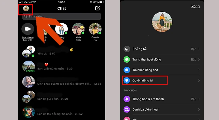 Mở ứng dụng Messenger trên Android