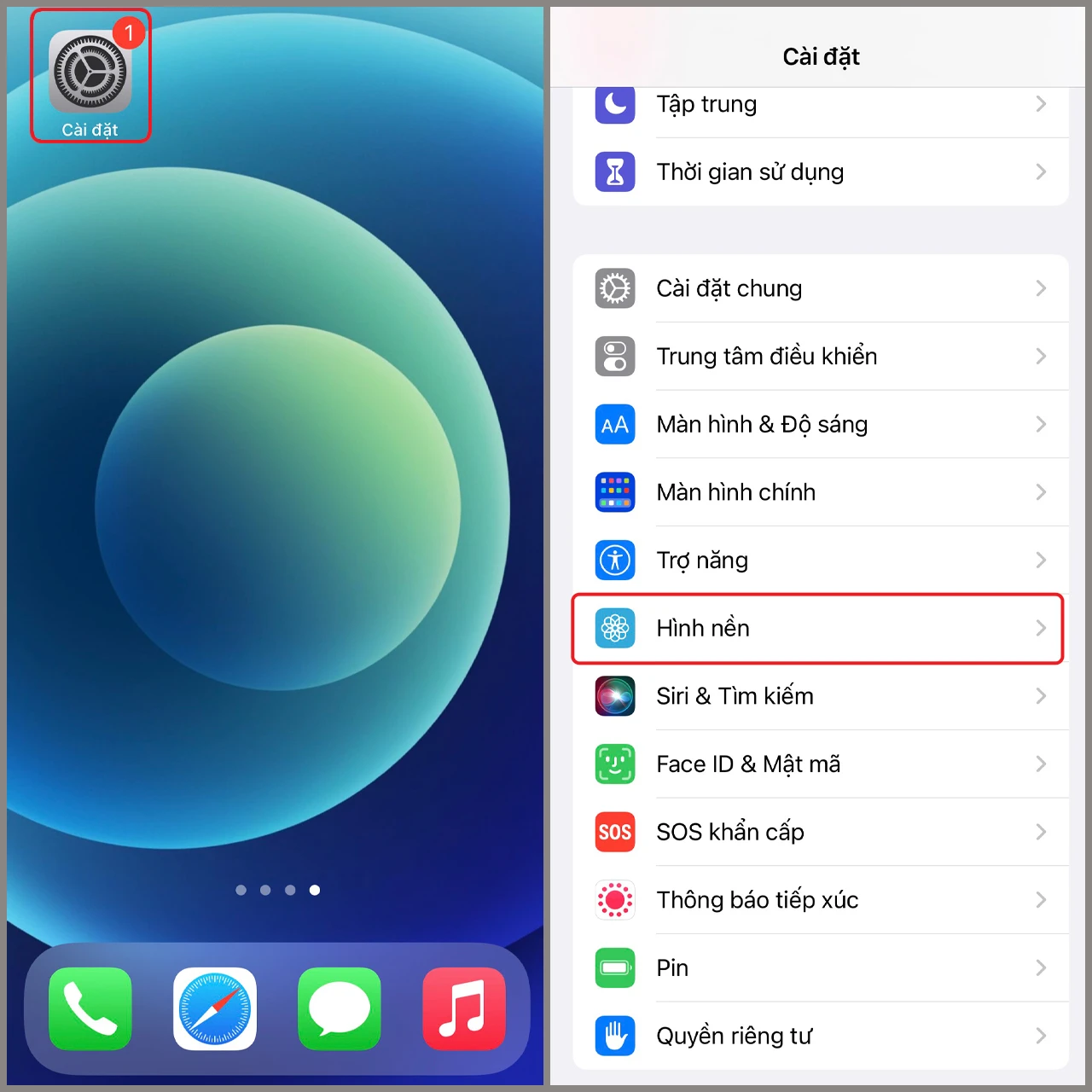 Chọn hình nền mới