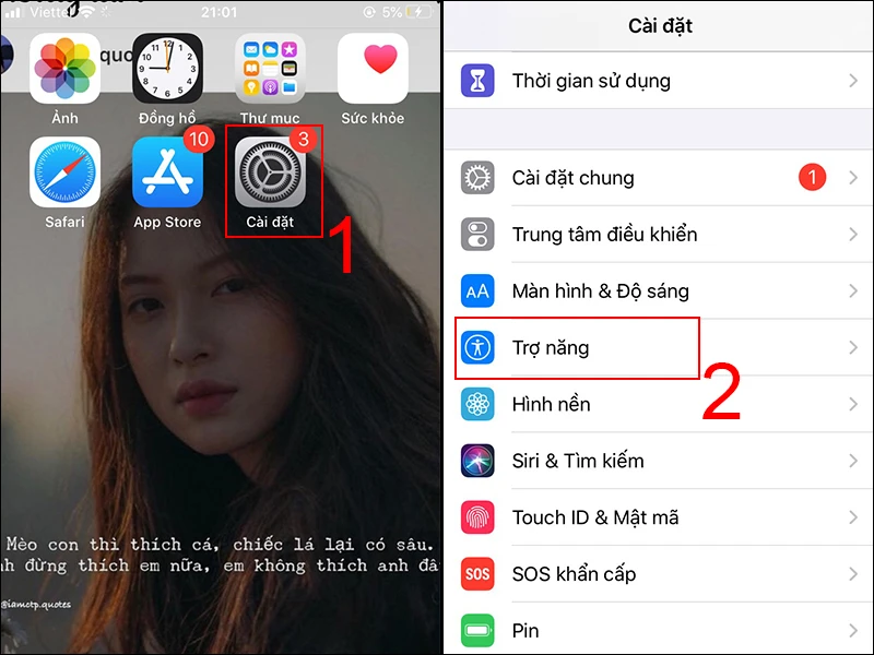 Điều chỉnh cỡ chữ trên iPhone