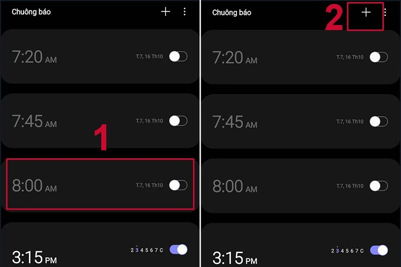 Cài đặt báo thức bằng điện thoại