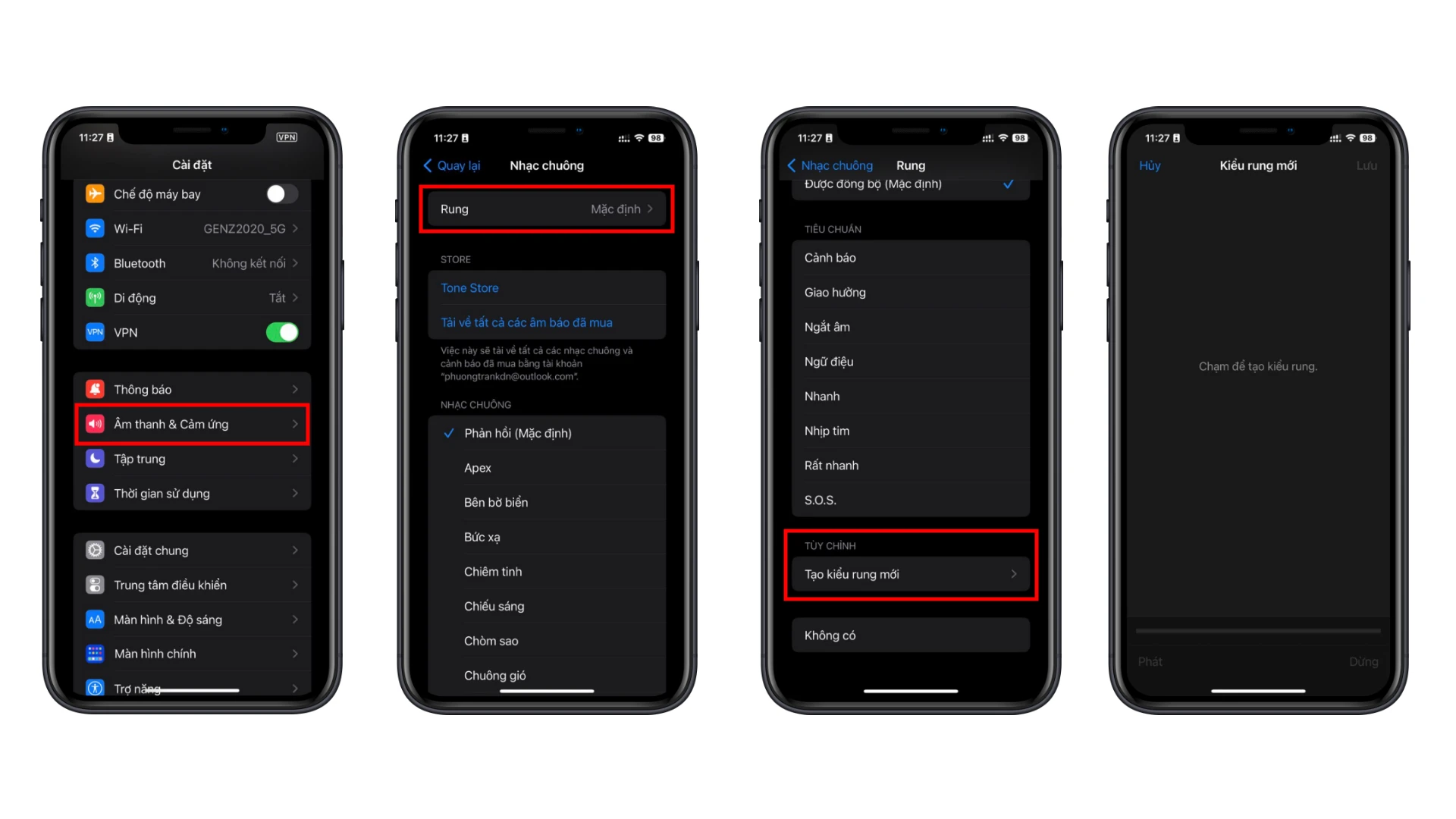 Tùy chỉnh kiểu rung trên điện thoại