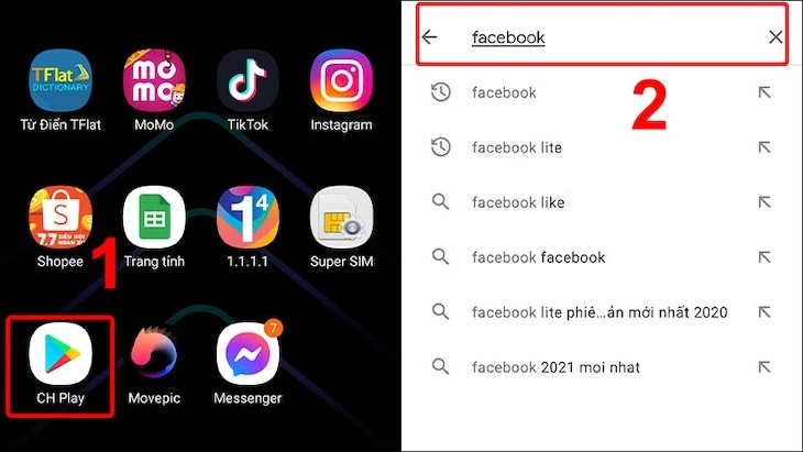 Tìm Kiếm Ứng Dụng Facebook