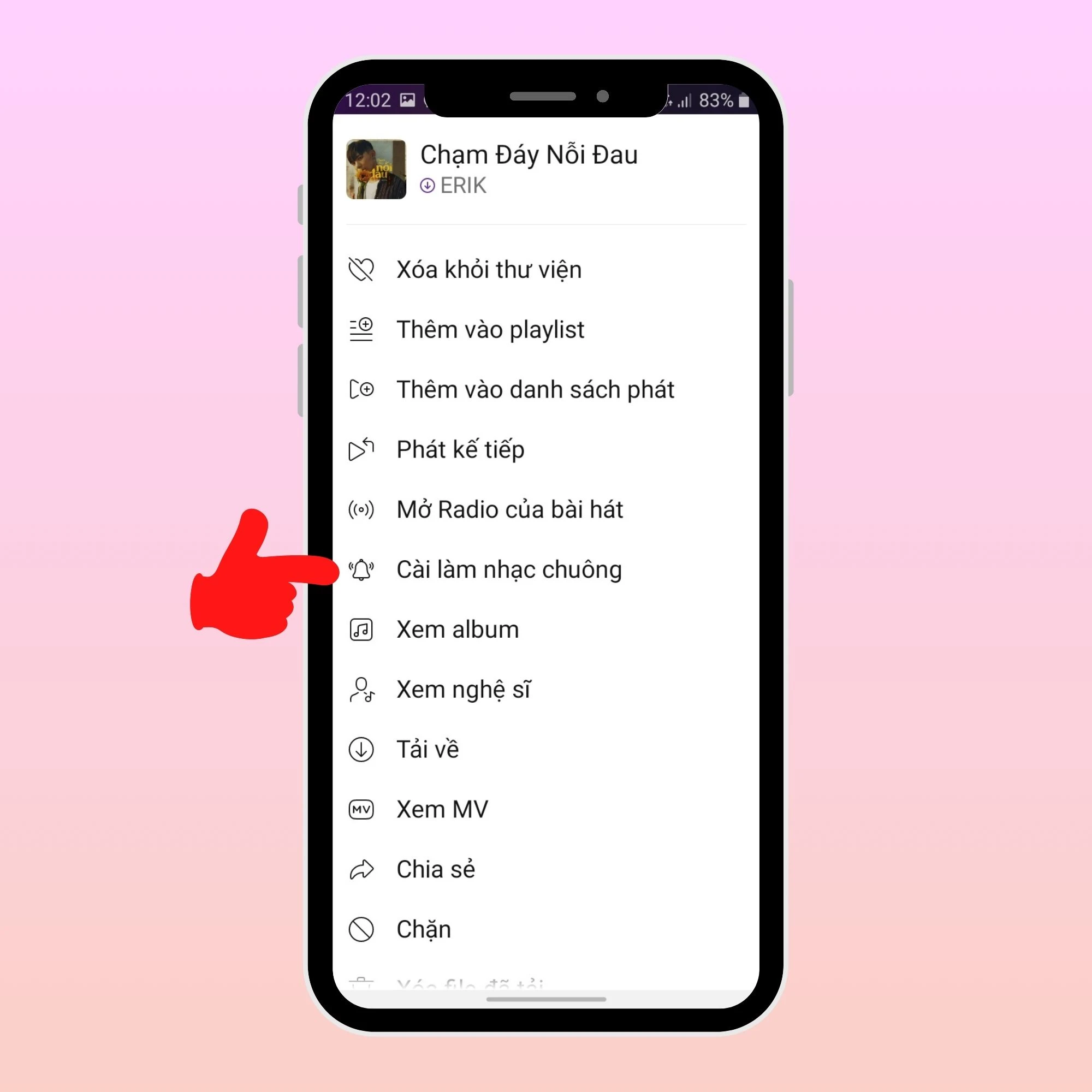 Giao diện ứng dụng nhạc chuông Samsung