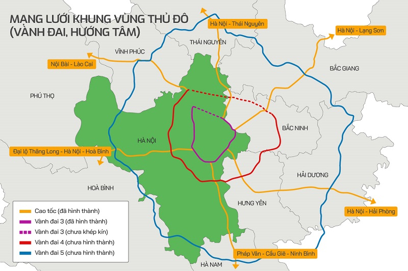 Bản đồ quy hoạch đường Vành đai 4 Hà Nội - Tiến độ 2024