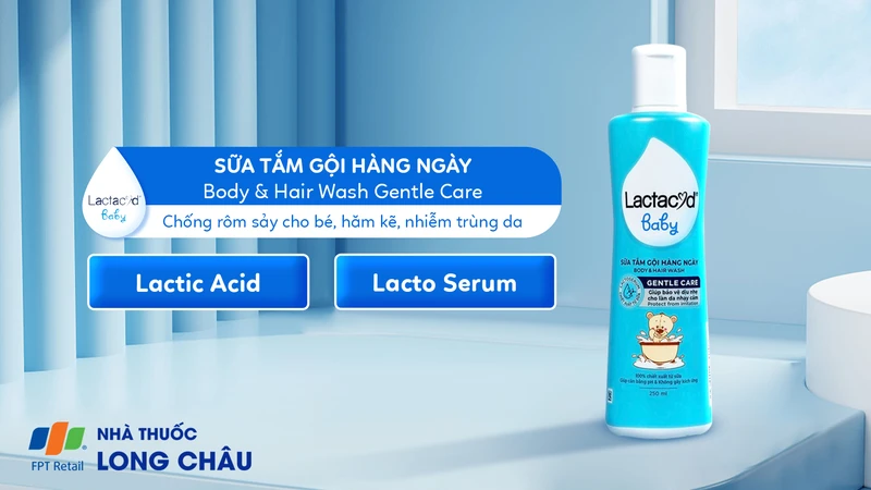 Sữa tắm gội Body And Hair Wash Gentle Care Lactacyd BB tăng cường bảo vệ làn da mỏng manh của bé (250ml)