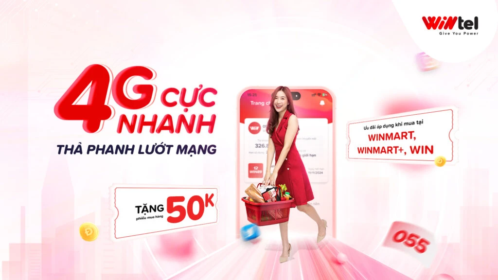 SIM Data không giới hạn Wintel phủ sóng 2000+ cửa hàng, siêu thị WinMart, WinMart+, WiN toàn quốc từ 17/04/2024