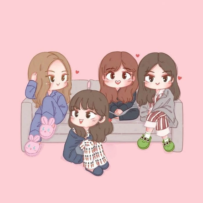 Hình ảnh dễ thương của Blackpink Anime