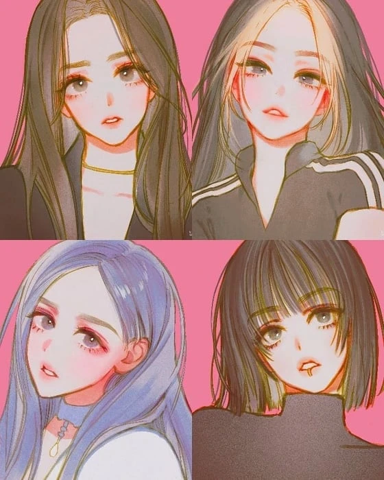 Hình ảnh dễ thương của Blackpink Anime