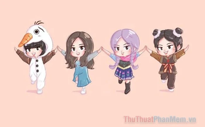 Hình ảnh dễ thương của Blackpink Anime