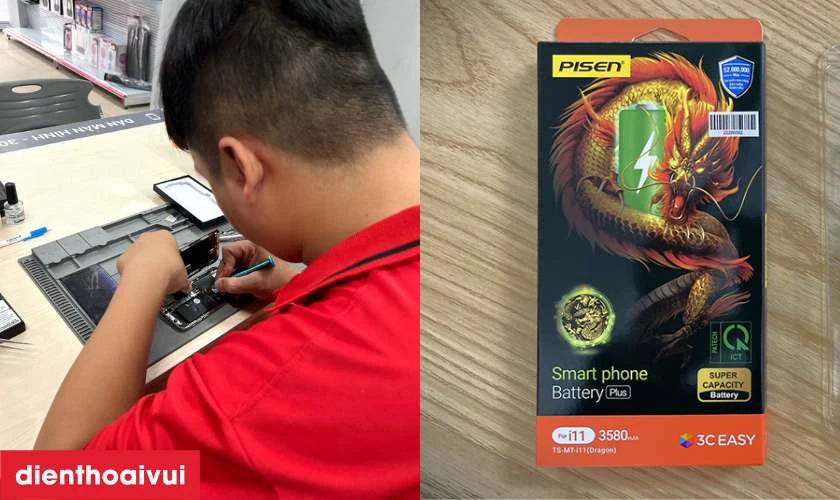 Thay pin iPhone 11 dung lượng siêu cao chính hãng Pisen