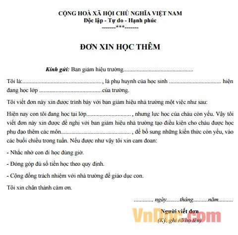 Cách Viết Đơn Xin Học Thêm Hiệu Quả Cho Con Bạn