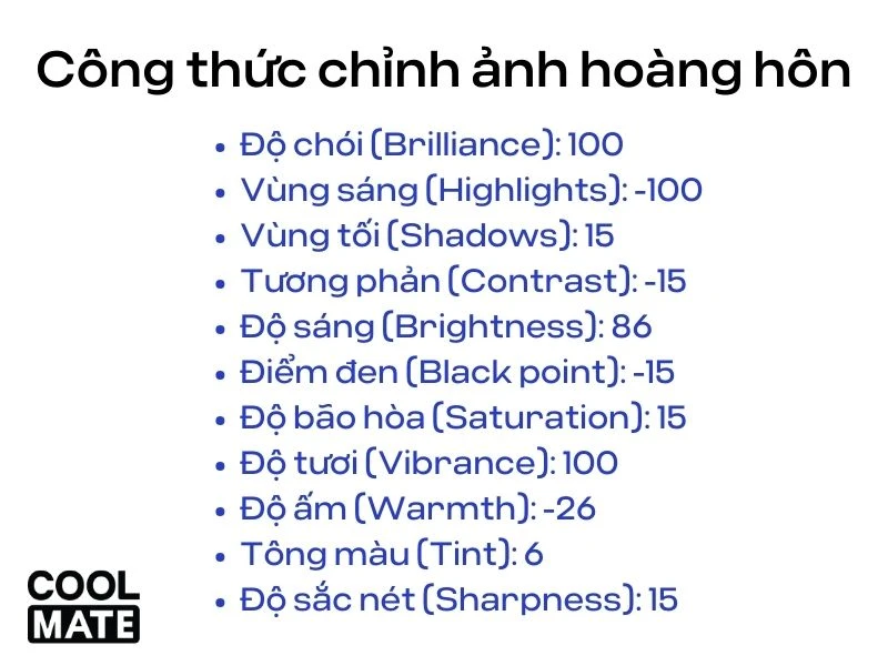 15 công thức chỉnh ảnh trên Iphone không cần app cực đơn giản