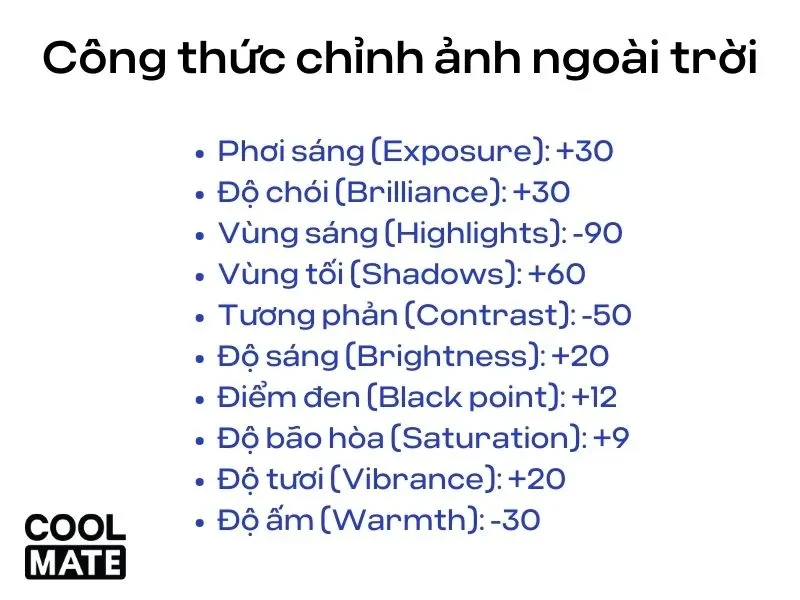 15 công thức chỉnh ảnh trên Iphone không cần app cực đơn giản