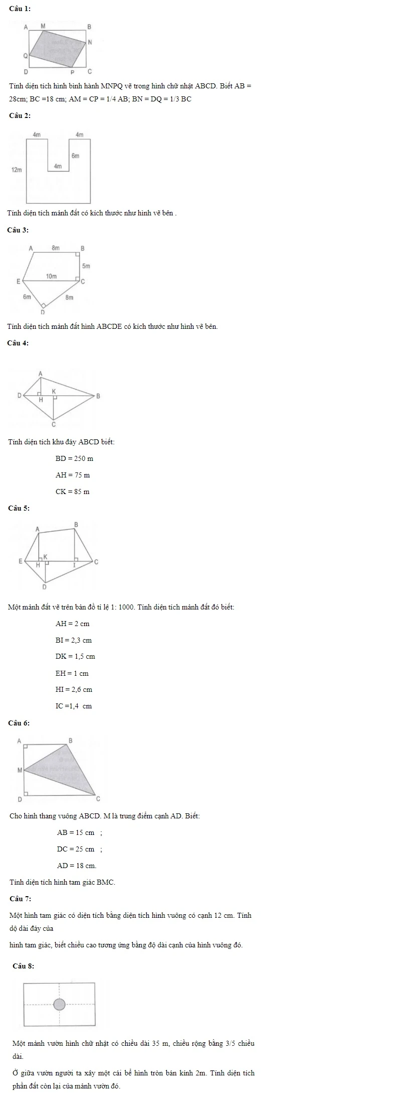Tất cả các hình trong toán học cơ bản chi tiết đầy đủ nhất