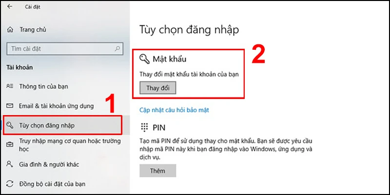 Cách thay đổi mật khẩu máy tính Windows 10, 7 đơn giản, nhanh chóng - Thegioididong.com