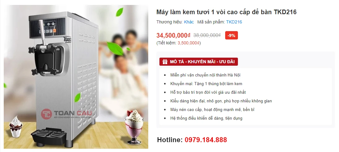 Top 3+ máy làm kem tươi 1 vòi, 3 vòi, để bàn cho kinh doanh quán nhỏ