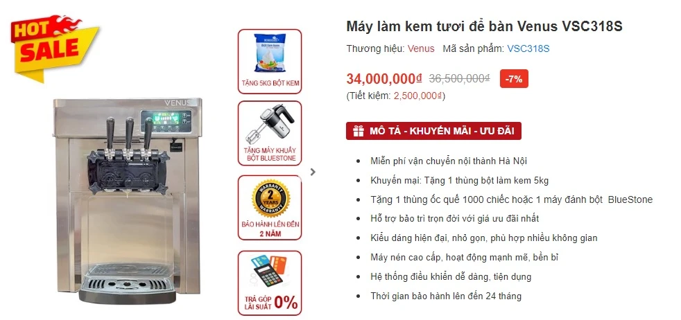 Top 3+ máy làm kem tươi 1 vòi, 3 vòi, để bàn cho kinh doanh quán nhỏ