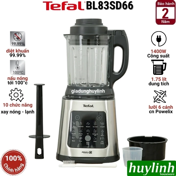 Máy làm sữa hạt nóng lạnh Tefal Perfectmix Cook BL83SD66 - 1.75 lít - 1400W