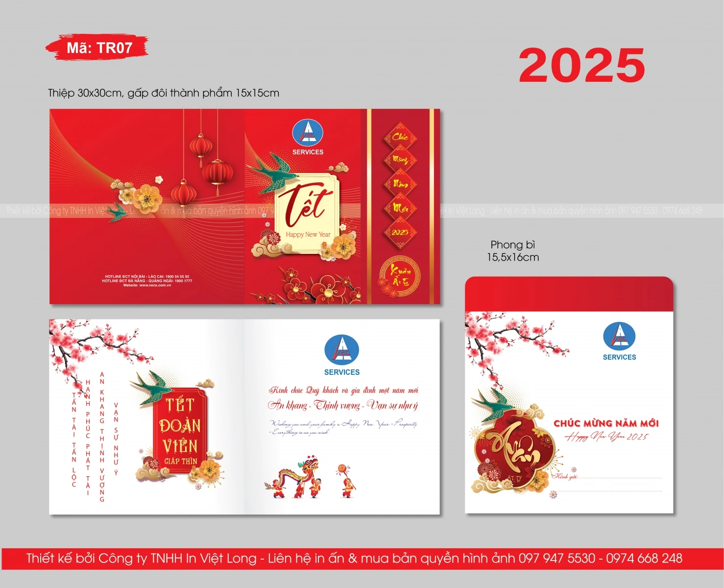 55 mẫu thiệp chúc mừng năm mới Tết 2025 Ất Tỵ cho công ty