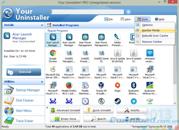 Your Uninstaller 7.5.2014.03 Phần mềm gỡ bỏ ứng dụng nhanh chóng