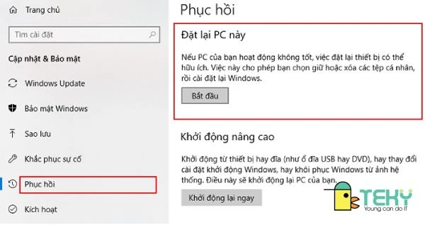 Cách Reset máy tính khôi phục cài đặt gốc Win 10 đơn giản