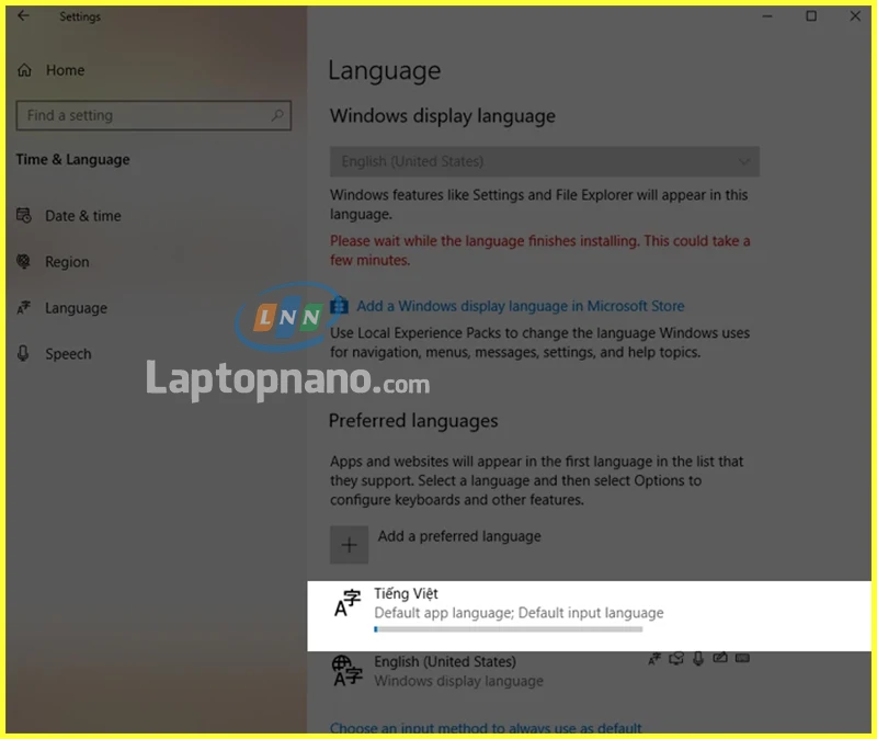 Hướng dẫn cách cài đặt ngôn ngữ tiếng việt cho máy tính win 10